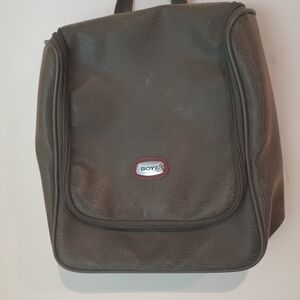 Boyt Luggage Hanging Toiletry Bag Travel  Organizer Brown Pebble Faux Leather